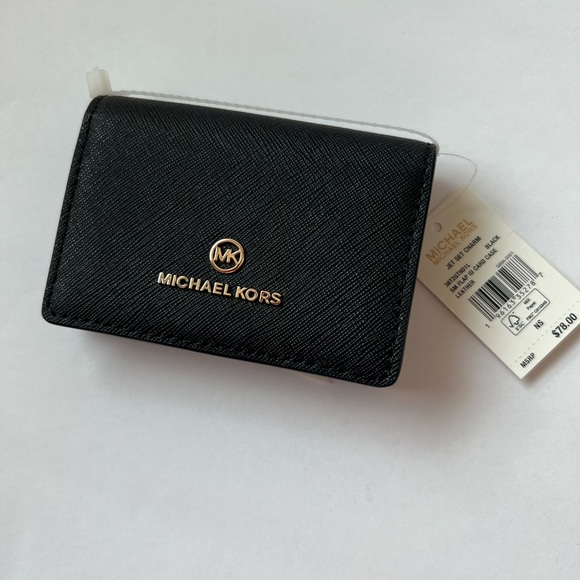 NWT MICHAEL KORS JEST SET CHARM SMALL FLAP ID CARD CASE LEATHER - Picture 9 of 13